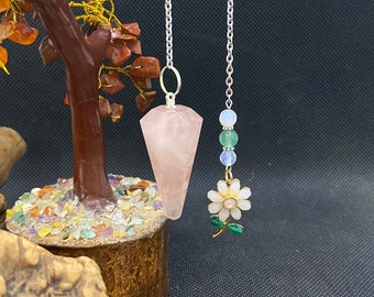 Rose Quartz Pendulum/Healing, Dowsing, Energy Balancing, Christmas, Halloween, Birthday Gift