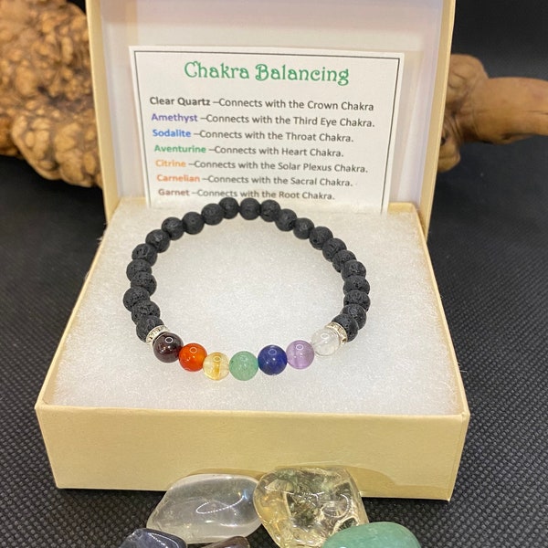 Chakra Healing Bracelet, Healing Crystal, Energy Bracelet, Gemstone Bracelet, Spiritual, Metaphysical