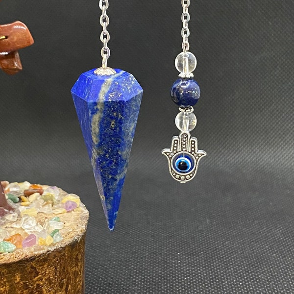 Lapis Lazuli Faceted Cone Pendulum/Healing, Dowsing, Energy Balancing