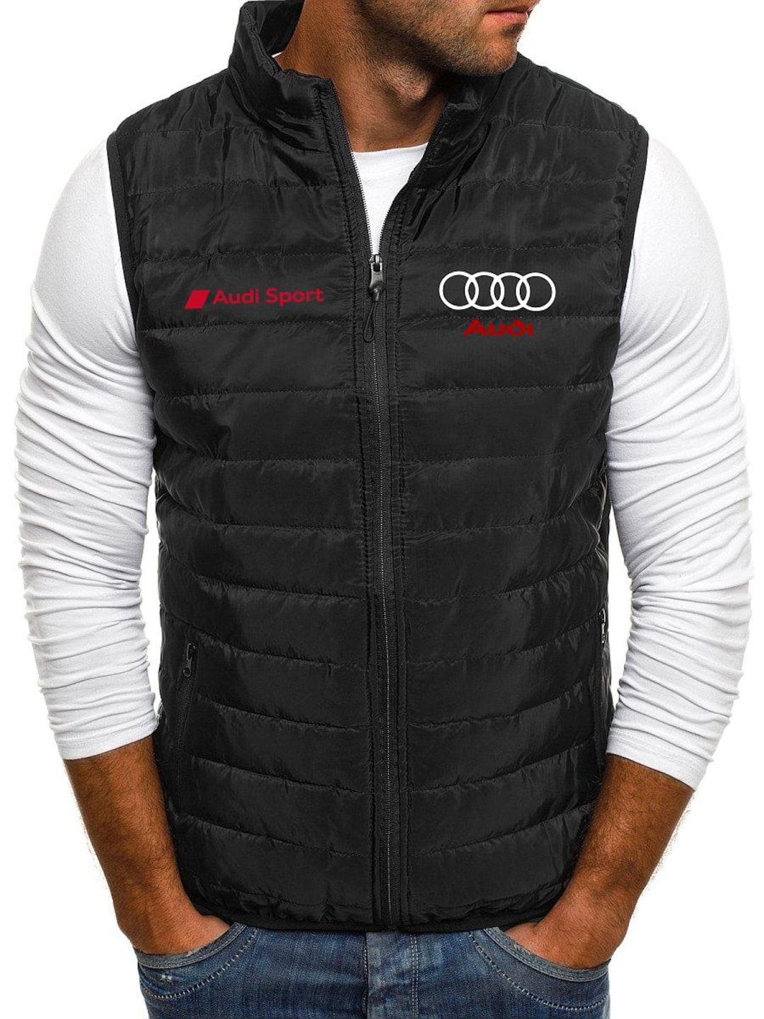 Doudoune Homme sans manches floquer AUDI sport et chic/ Idées