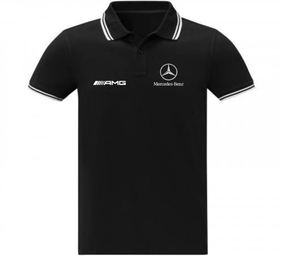 mercedes benz dress shirt Vintage Mercedes Benz Mobil 1 Embroidered Logo Polo Shirt Collectible  Motorsport Casual Mercedes AMG Tee Blue Large