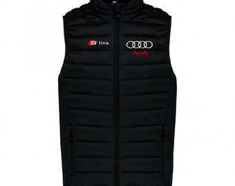 Men's sleeveless flocked down jacket AUDI S line sporty and chic fast delivery