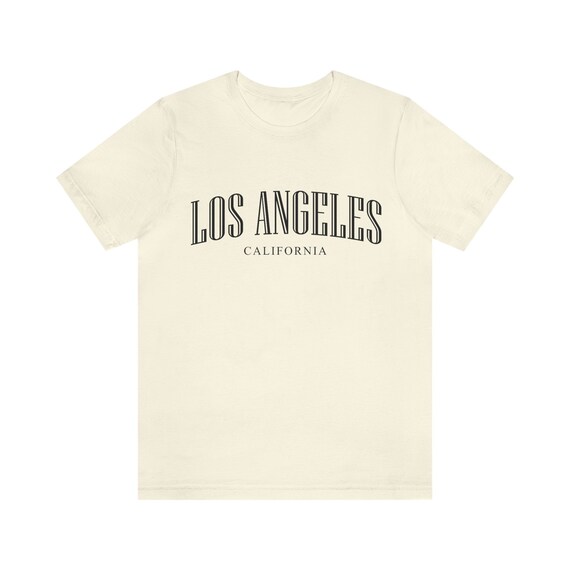 T-Shirt B&C Los Angeles USA - Noir En Coton, Neuf Avec étiquettes - Homme