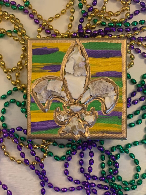 mardi gras fleur de lis painting