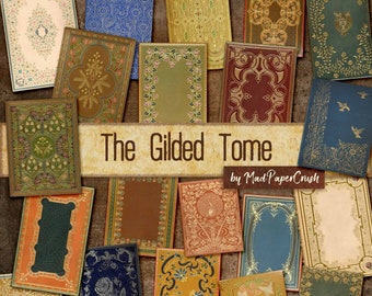 Gilded Book Covers | Printable Vintage Journal Embellishments (Digital Download)