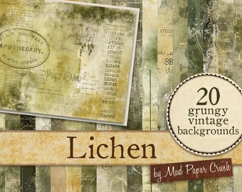 Vintage Industrial Digital Paper Pack, Grungy Naturalist Background Printable Papers Junk Journal & Scrapbooking Kit