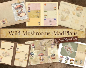 Mushroom Planner Kit A4 | Vintage Style Ephemera (Digital Download)
