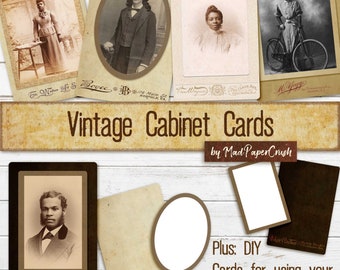 Vintage Cabinet Card Kit – DIY Photo Templates (Digital Download)