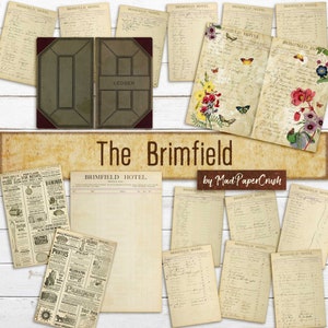 Vintage Ledger Pages | Digital Ledger | Hotel Register | Antique Ledger Pages
