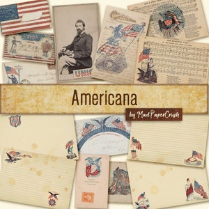 Americana - 5x7 Digital Junk Journal Kit