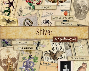 Naturalist Halloween Ephemera – Junk Journal Kit (Digital Download)