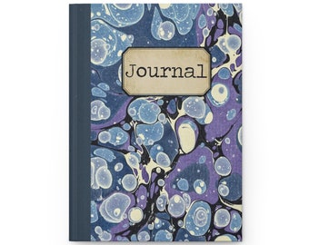 Blue and Purple Marbled Hardcover Journal