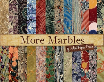 Marbled End Papers | Printable Junk Journal Backgrounds | Digital Marbled End Papers