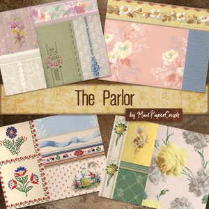 Vintage Wallpaper Collage | Digital Journaling Papers | Decorative Collage Papers