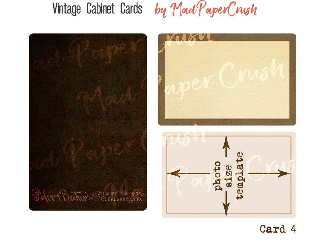 Vintage Style Cards DIY Cards, Digital Download