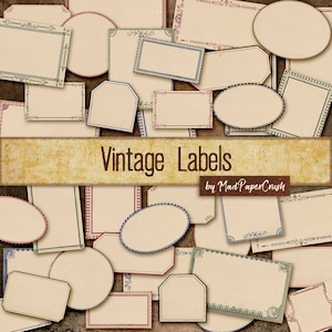Vintage Labels, Digital Labels, Blank Antique Labels, Printable Decorative Labels