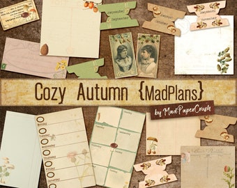 Autumn Printable Planner | Digital Planner | Autumn Theme Planner cards