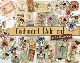 Vintage Flower Children Ephemera Kit, Junk Journal Printable (Digital Download)