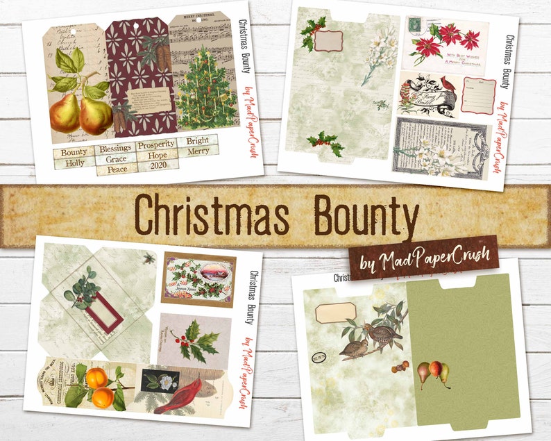 christmas-junk-journal-printable-vintage-christmas-paper-etsy