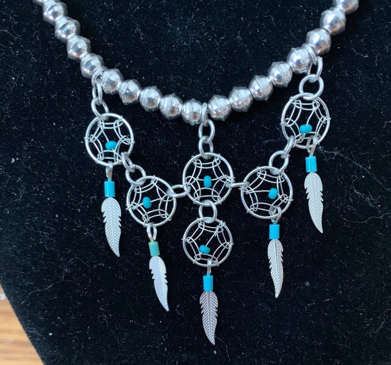 Sterling Silver Dream Catcher Necklace Etsy