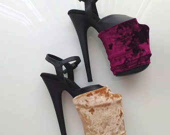 Velvet pleaser shoe protectors, Pole dance shoe protectors velor, Exotic shoe protectors, Stripper shoe protectors