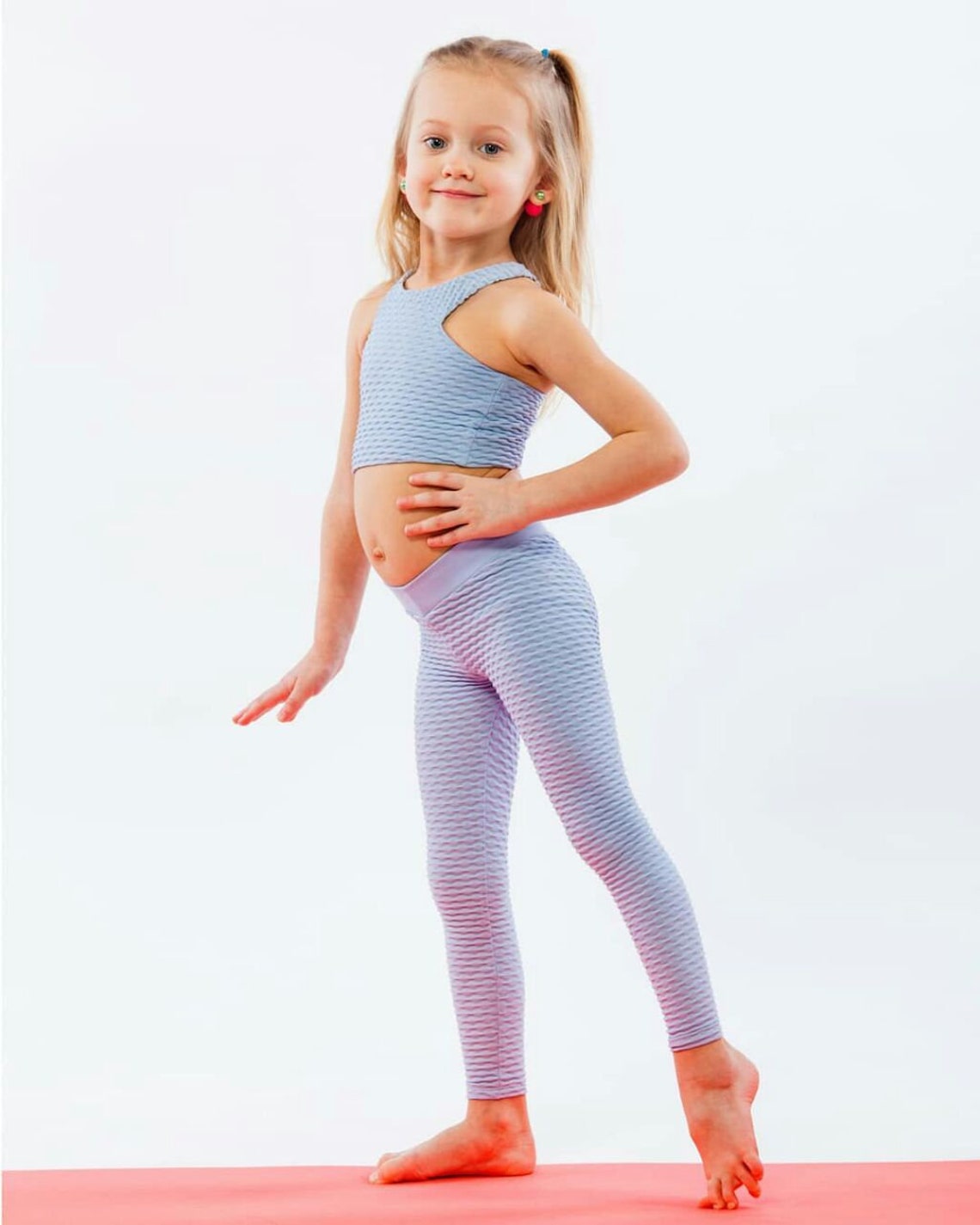 Ensemble Justaucorps + Legging + Bandeau Fille - Pour Danse, Gym, Patinage - Strass, Tissu Stretch - 9