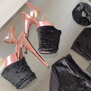 Soft velvet pleaser protectors, Velor platform protectors, Pole shoe protector, Heel covers