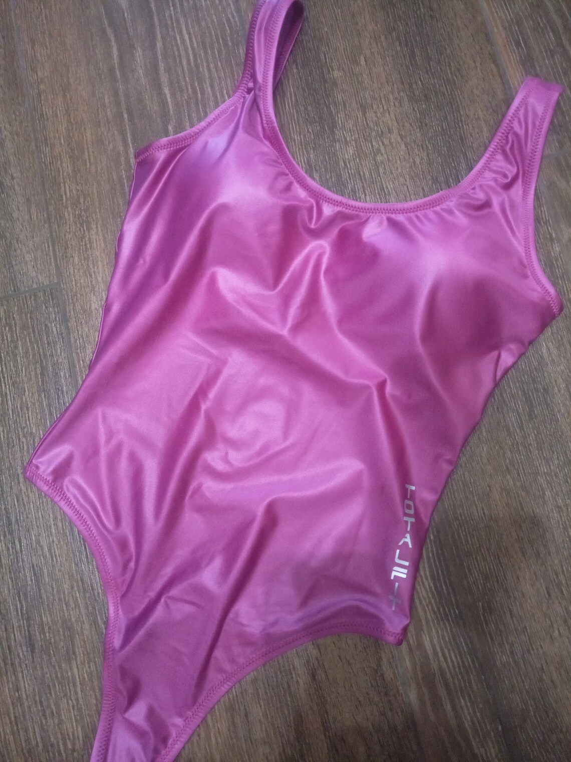 Glossy pink swimsuit one piece thong Swimsuit women one piece Etsy