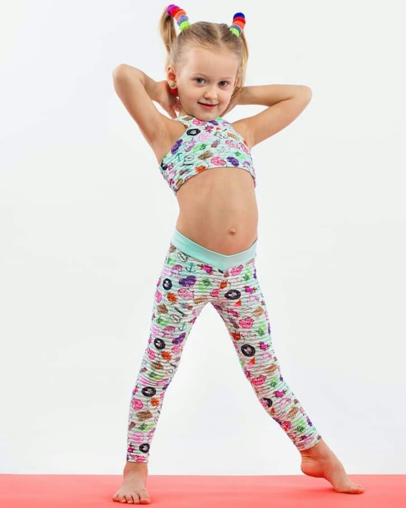 Girls activewear with funny prints Kids dancewear сustomized Etsy