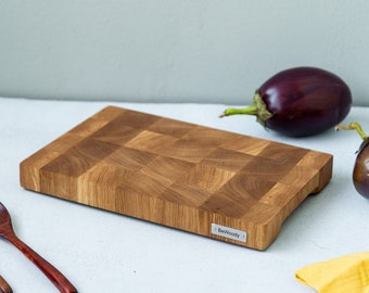 Tabla de cortar de roble de veta final, bloque de carnicero grueso, regalo de inauguración de la casa