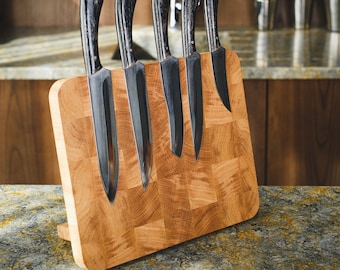 Wooden Magnetic Knife Holder, Kitchen Storage Organizer, Custom Engraving