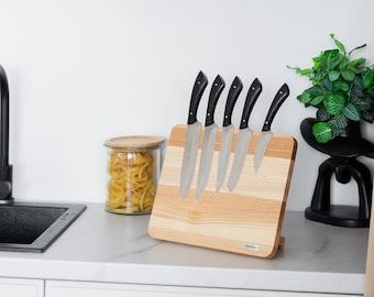 Wooden Magnetic Knife Stand, Kitchen Storage, Chef Gift