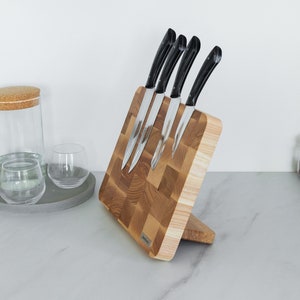 Wooden magnetic knife block,Personalized knife block,Knife blade storage,Farmhouse knife holder, kitchen knife block, custom knife block