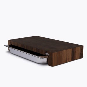 American Walnut cutting board|End grain cutting board|Cutting board with tray|End board with container|Board with gastronorm containers