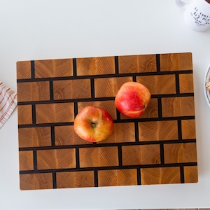 Oak & sapele cutting board| Natural wood cutting board| Cutting board| Wooden cutting board| End grain cutting board| Custom cutting board