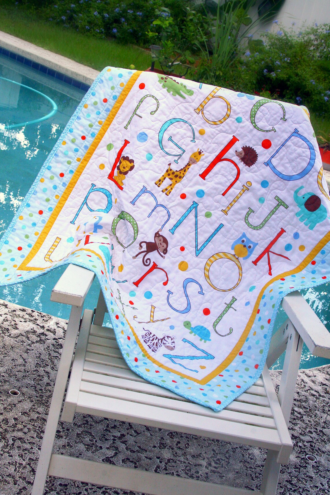 Alphabet crib quilt nursery pillow baby quilt alphabet Etsy