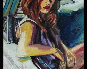 Observing, Modern Woman Painting, Sensual Original Painting, Painting on Canvas, Modern Art Painting, Contemporary Fine Art