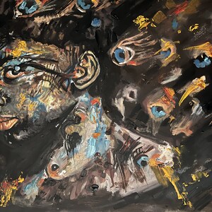 L'Afrique est une pensée, une émotion. Peinture à l'huile sur toile