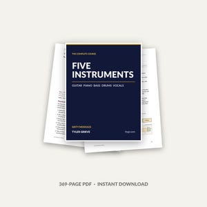 Instrument Lessons Course | 5 Tracks 60 Modules | Guitar Piano Bass Drums Vocals PDF
