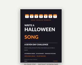 Songwriting Workbook for a Halloween Song, Seven-Day Challenge PDF
