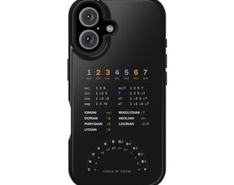 Magnetic Phone Case with Circle of Fifths, Polycarbonate TPU Impact Protection