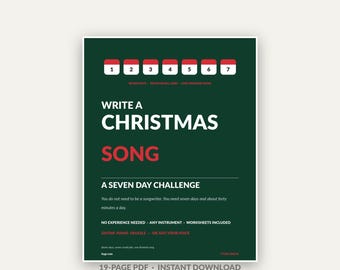 Write Christmas Song, 7-Day Songwriting Workbook PDF With Worksheets