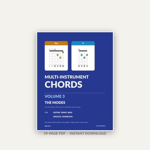 Akkordreferenz-PDF, 59-seitige Übersicht über verschiedene Instrumentenmodi | Digitaler Download