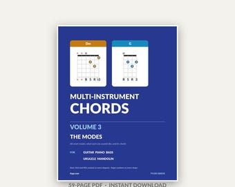 Chord Reference PDF, 59-Page Multi-Instrument Modes Chart, Digital Download