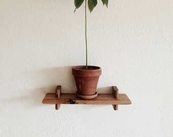 Ledge Shelf -- Minimal Wood Wall Shelf. Handmade, Floating Plant, Book, Bathroom, or Entryway Shelf. Rubbed oil finish. Walnut, Cherry, Oak