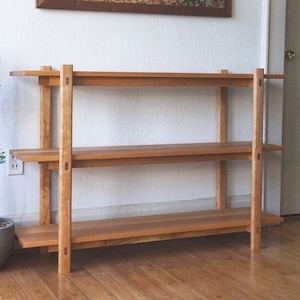 LOW STACK Handmade Mid Century Bookshelf TV Stand, Media Console Walnut, Cherry, White Oak image 3