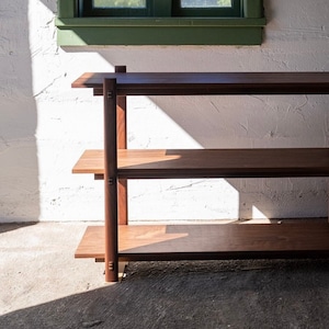 LOW STACK Handmade Mid Century Bookshelf TV Stand, Media Console Walnut, Cherry, White Oak image 1