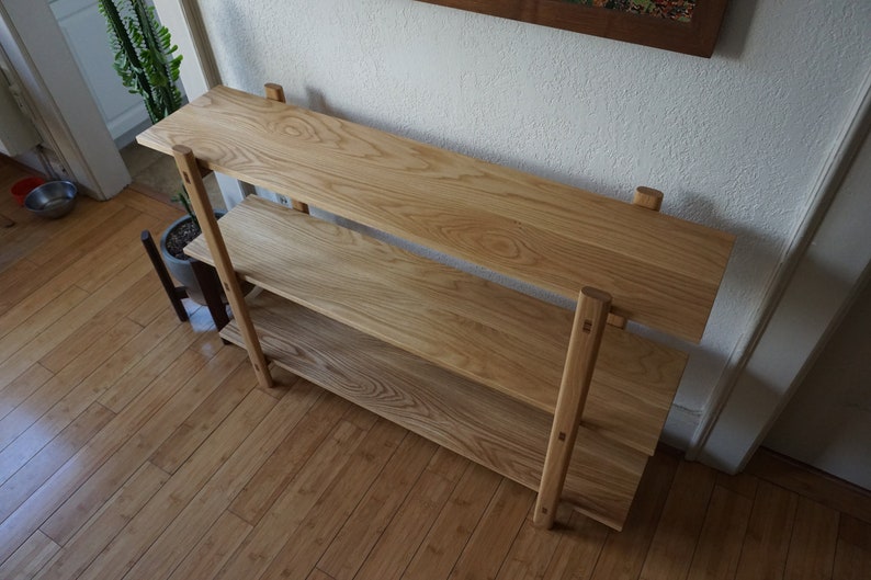 LOW STACK Handmade Mid Century Bookshelf TV Stand, Media Console Walnut, Cherry, White Oak image 8