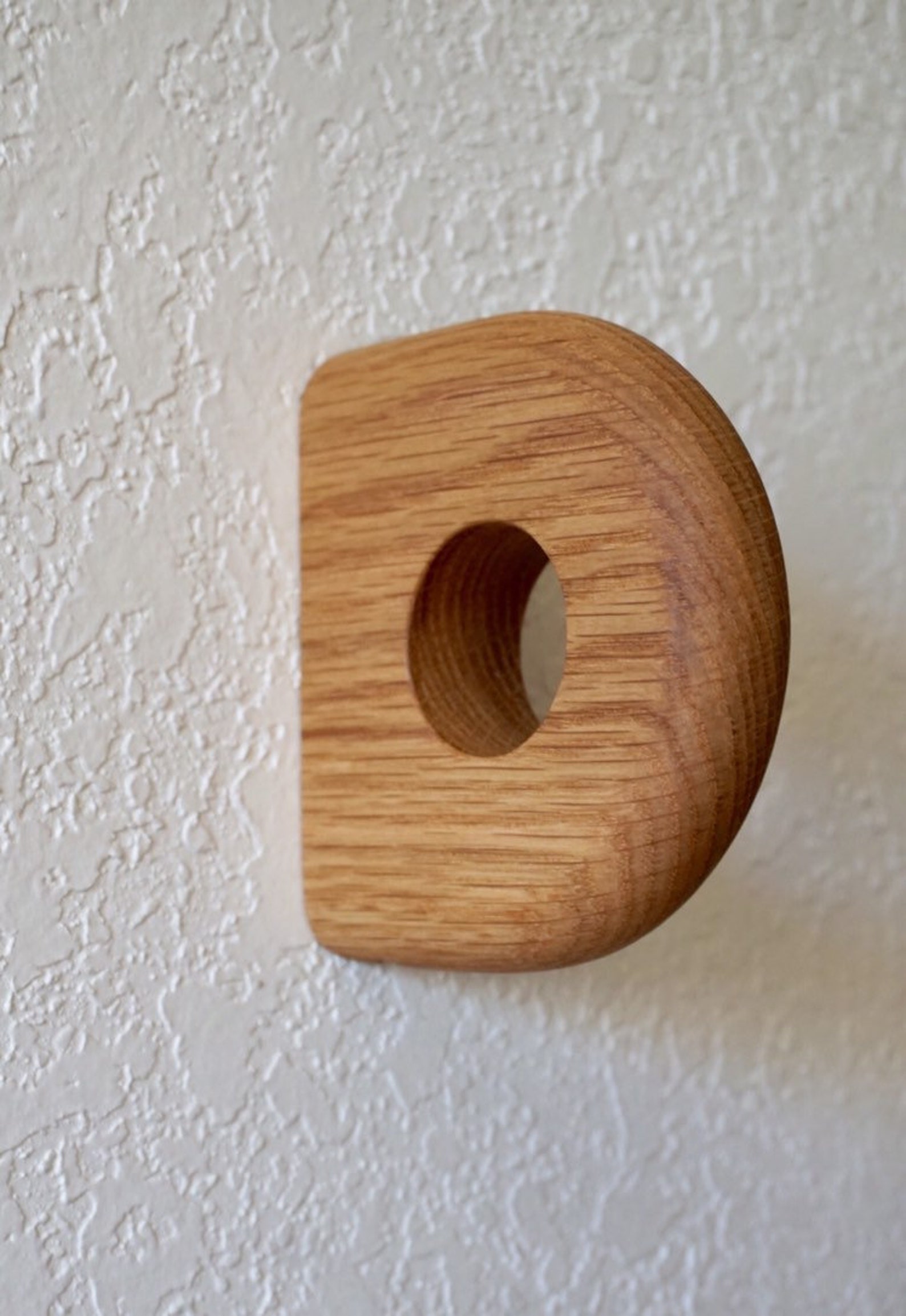 Minimal OAK Wood Curtain Rod Bracket, Holder Solid White Oak Mount W/ Natural Finish Etsy