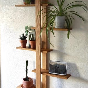 Weiße Eiche Allongé - Das Original Shift Shelf — Moderne handgefertigte Wandregale für Pflanzen, Bücher, Decor etc